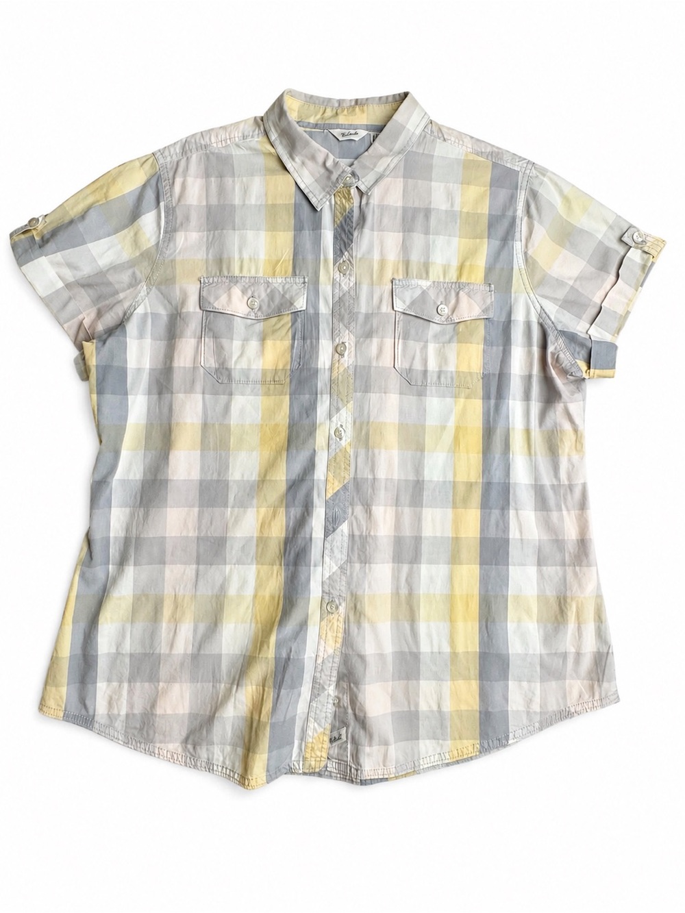 Woolrich Pastel Plaid Cotton Button Down Utility Shirt XL Cottagecore